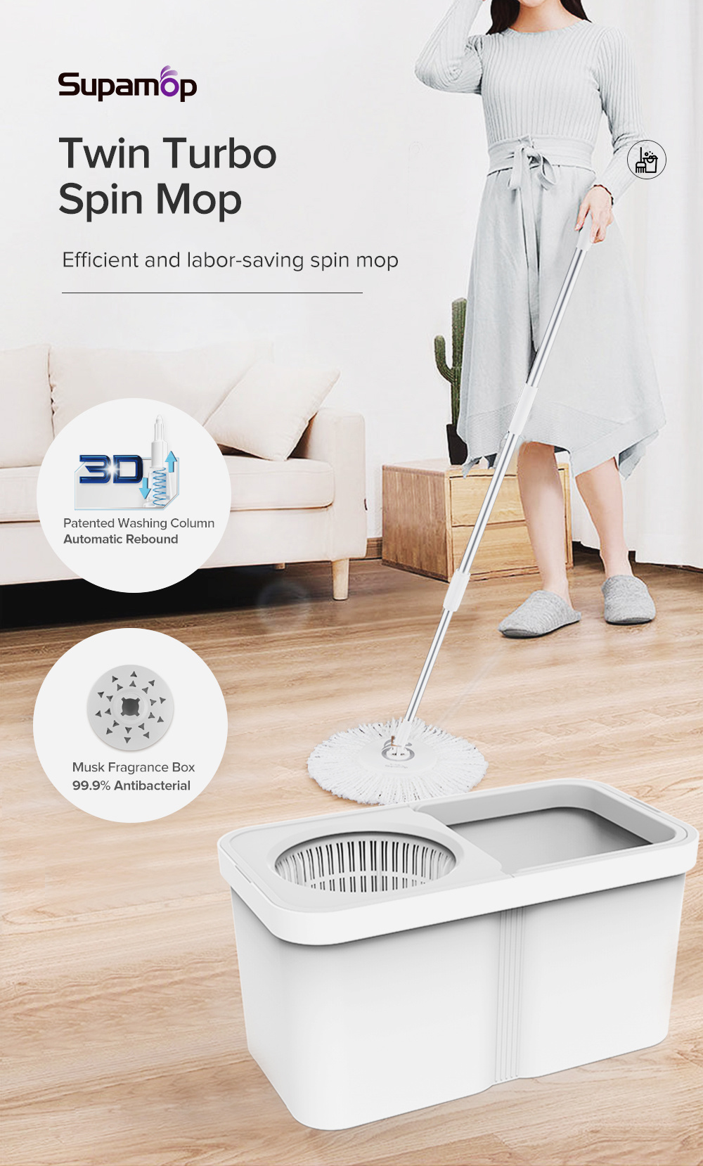 Supamop Twin Turbo Spin Mop Set-2